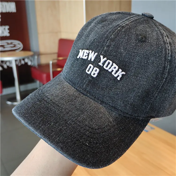 New York Embroidered Denim Baseball Cap for Men Women — feature 6