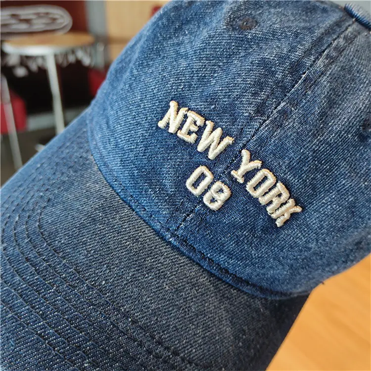 New York Embroidered Denim Baseball Cap for Men Women — feature 8