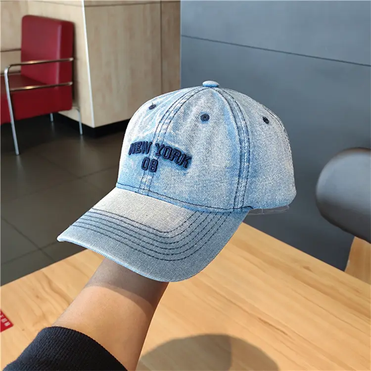 New York Embroidered Denim Baseball Cap for Men Women — feature 9