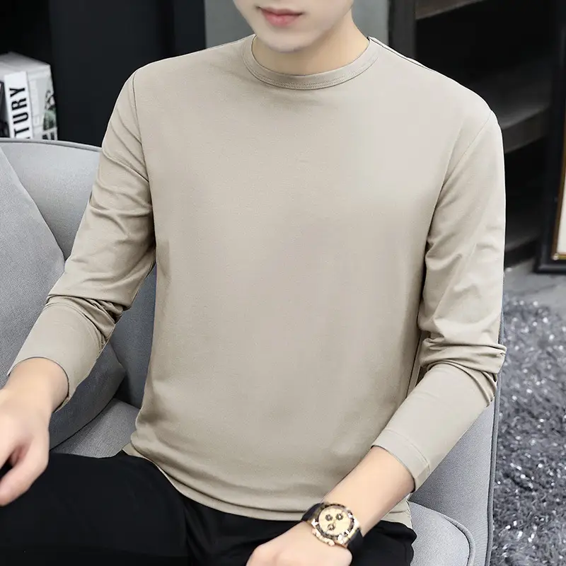 Men Grey Long Sleeve T-Shirt 2025 - Image 11