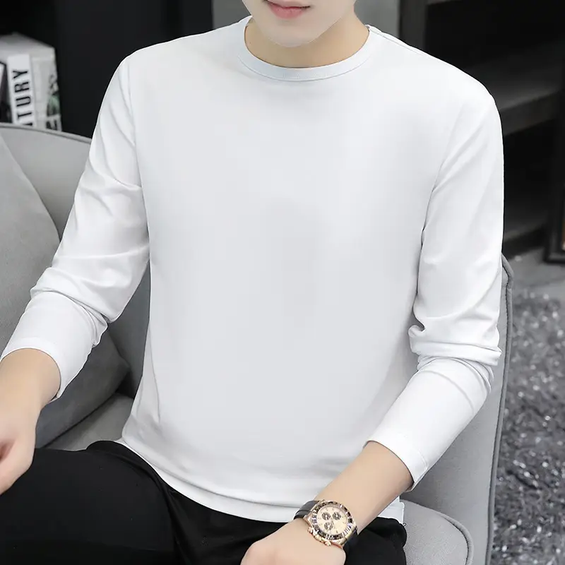 Men Grey Long Sleeve T-Shirt 2025 - Image 2