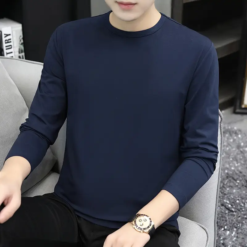 Men Grey Long Sleeve T-Shirt 2025 - Image 3