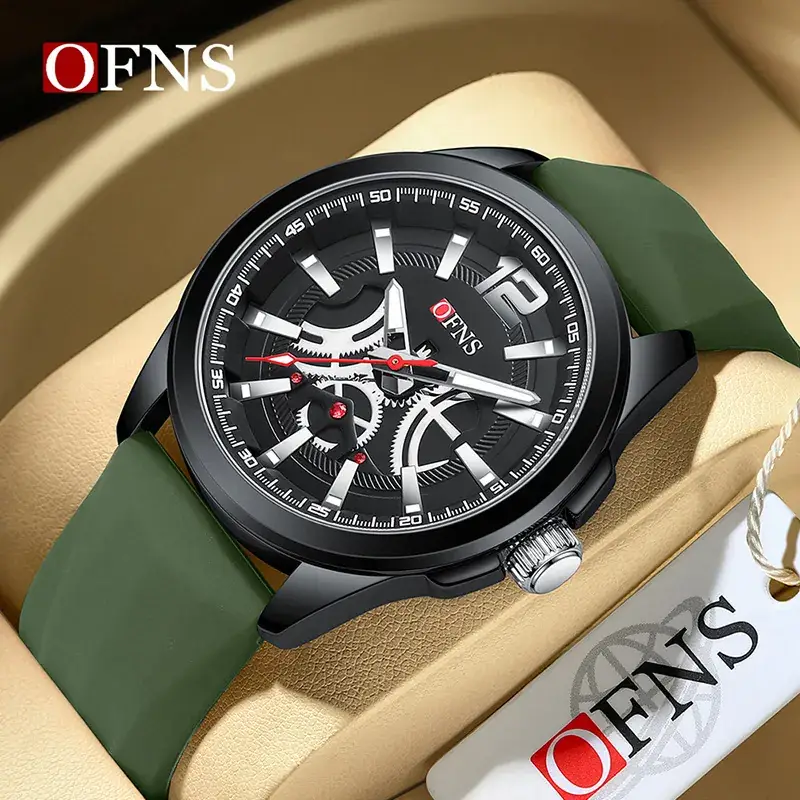 Men's Black Strap Quartz Watch with Date Display - Image 7