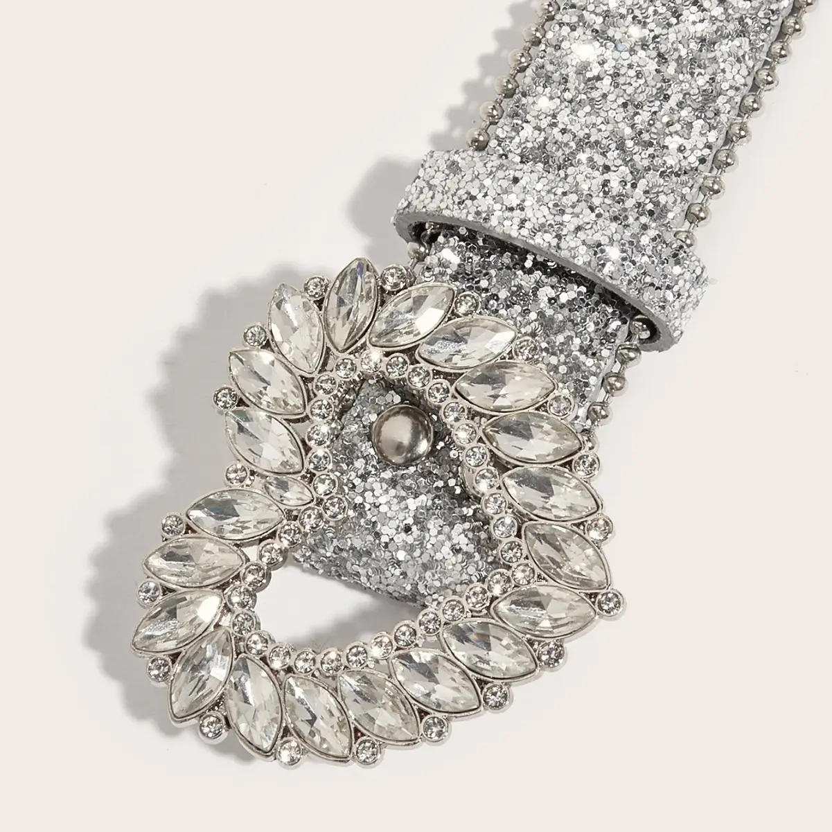 Silver Rhinestone Buckle Belt for Women - Image 4