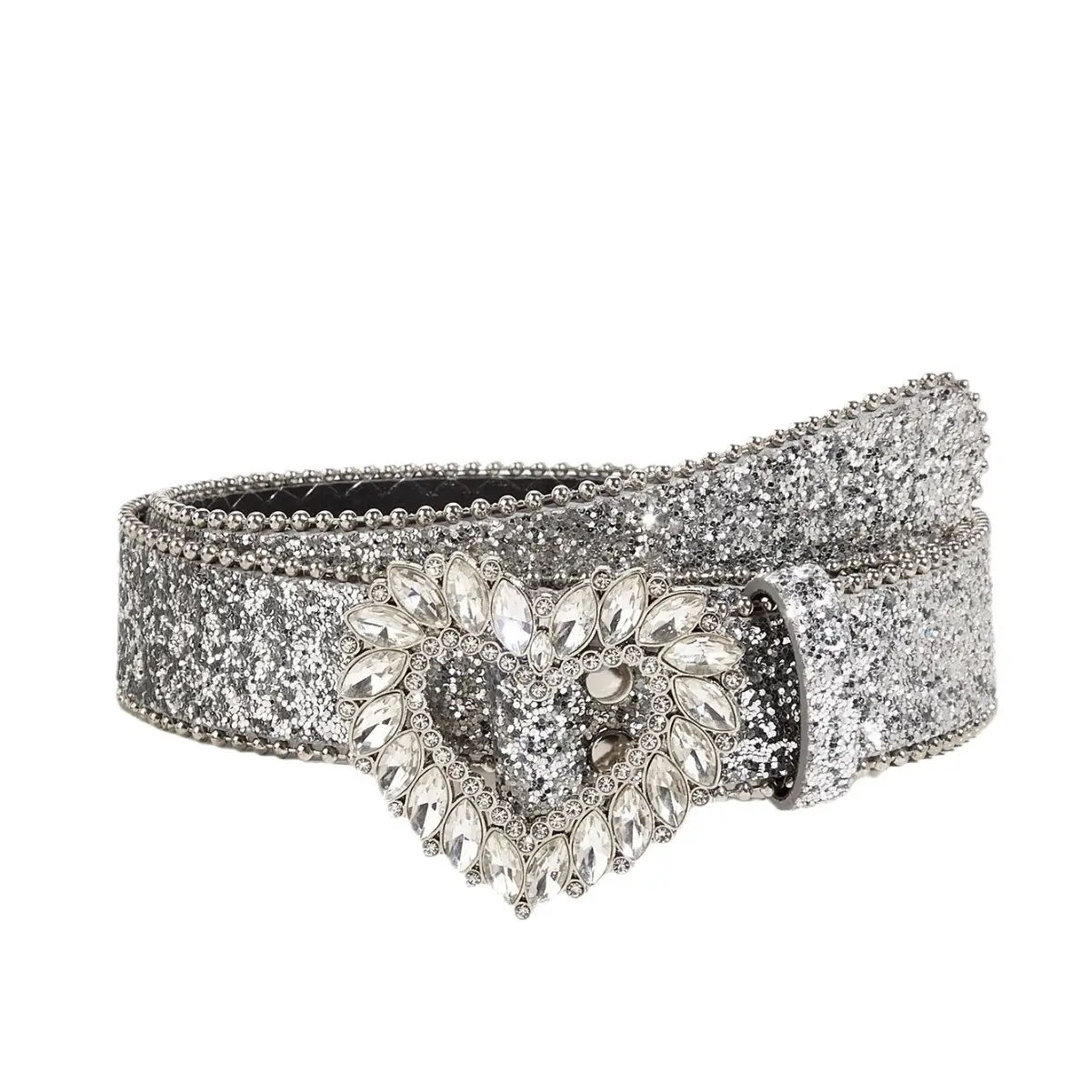 Silver Rhinestone Buckle Belt for Women - Image 5