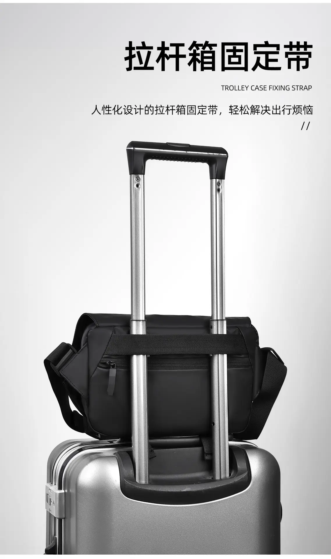 Men's Water-Resistant Crossbody Bag Black — feature 12