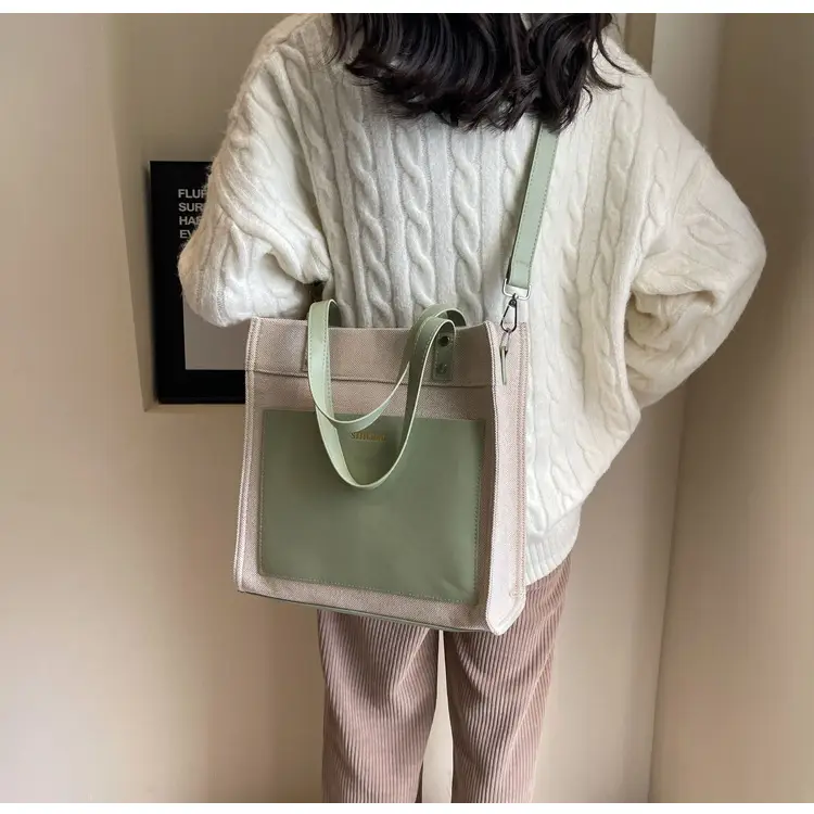 Korean Style Lazy Canvas Shoulder Bag Large Capacity Brown Tan — feature 24