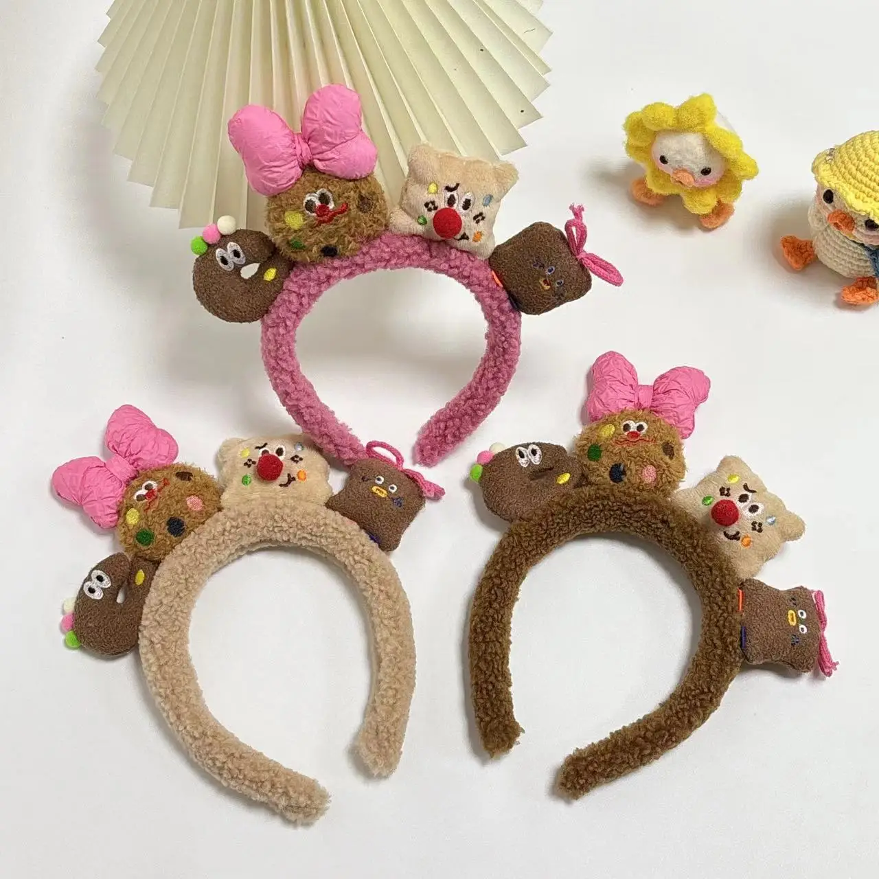 Plush Dog Headband with Heart Design Pink - Image 11
