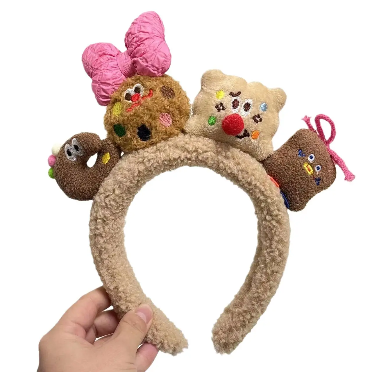 Plush Dog Headband with Heart Design Pink - Image 12