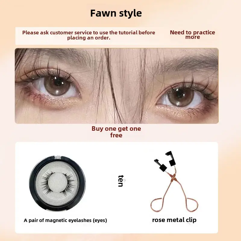 Magnetic Suction Eyelashes False Eyelashes Rose Metal Clip - Image 14
