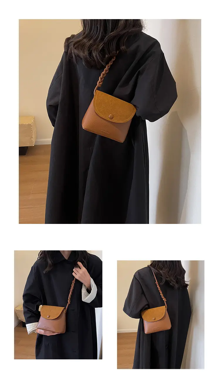 Women's Woven Leather Shoulder Bag Brown New 2024 — feature 10