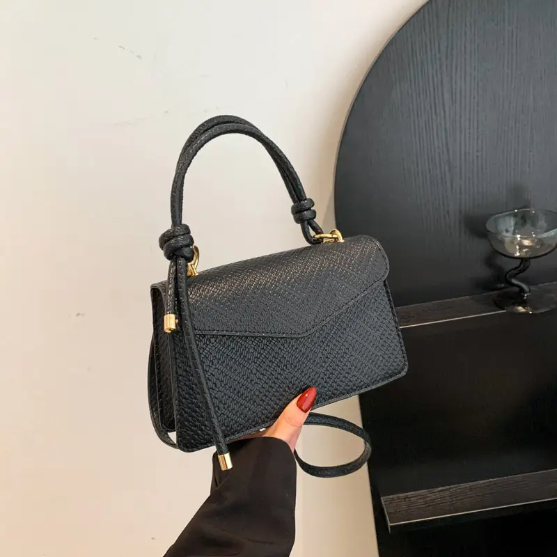 Orange Textured Shoulder Messenger Bag for Women - Image 7