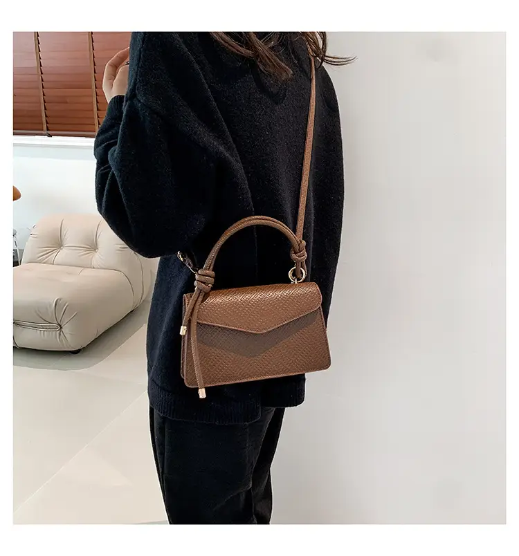 Orange Textured Shoulder Messenger Bag for Women — feature 27