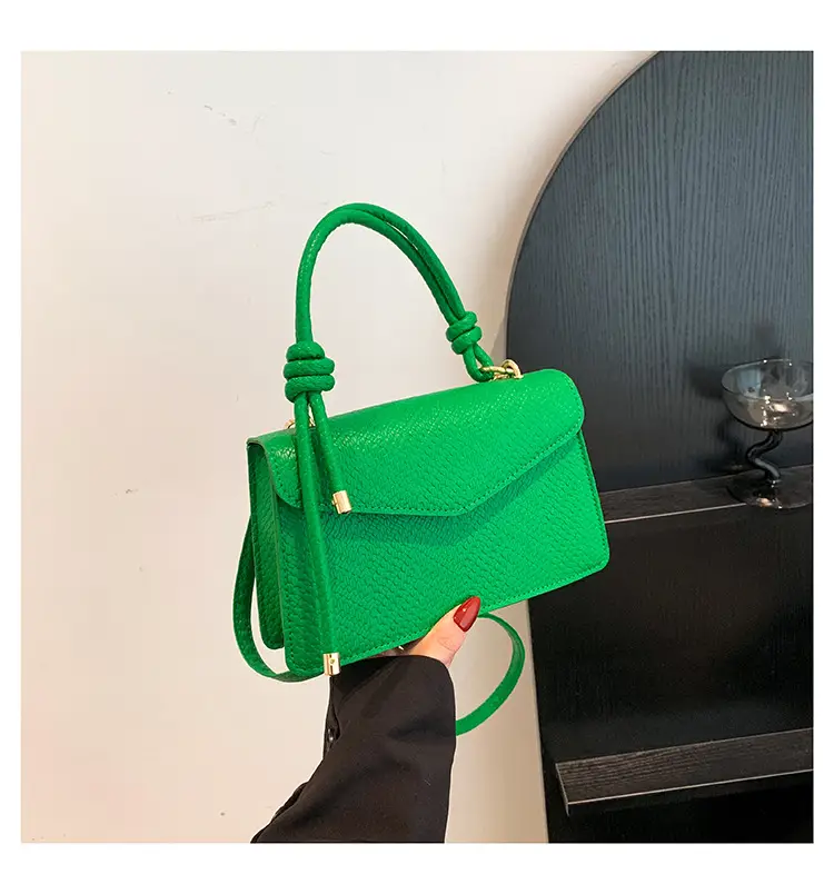 Orange Textured Shoulder Messenger Bag for Women - Image 6