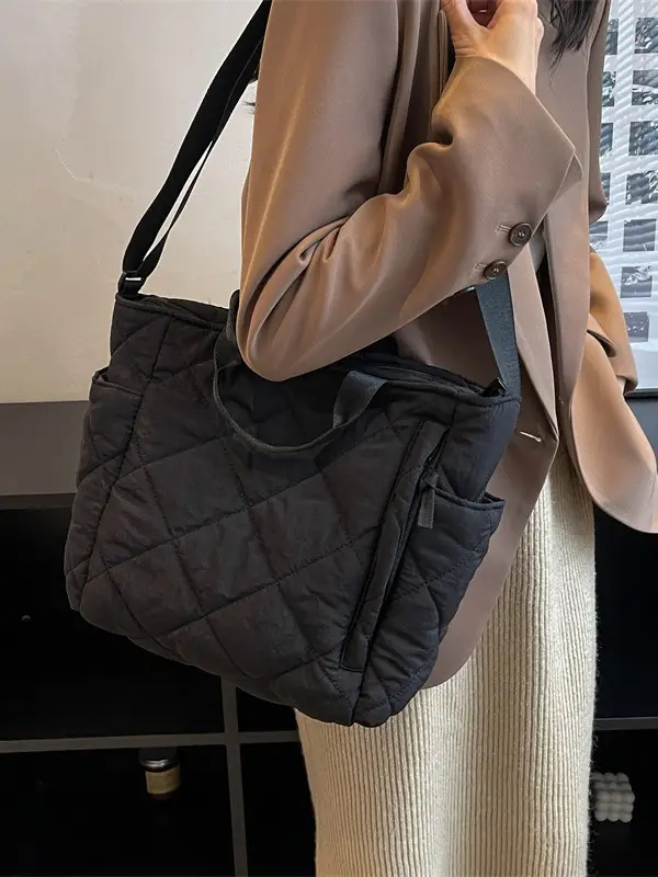 Women Quilted Shoulder Bag 2023 Black - Image 7