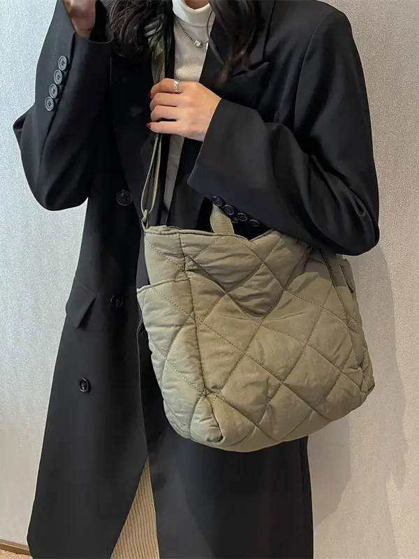 Women Quilted Shoulder Bag 2023 Black - Image 8
