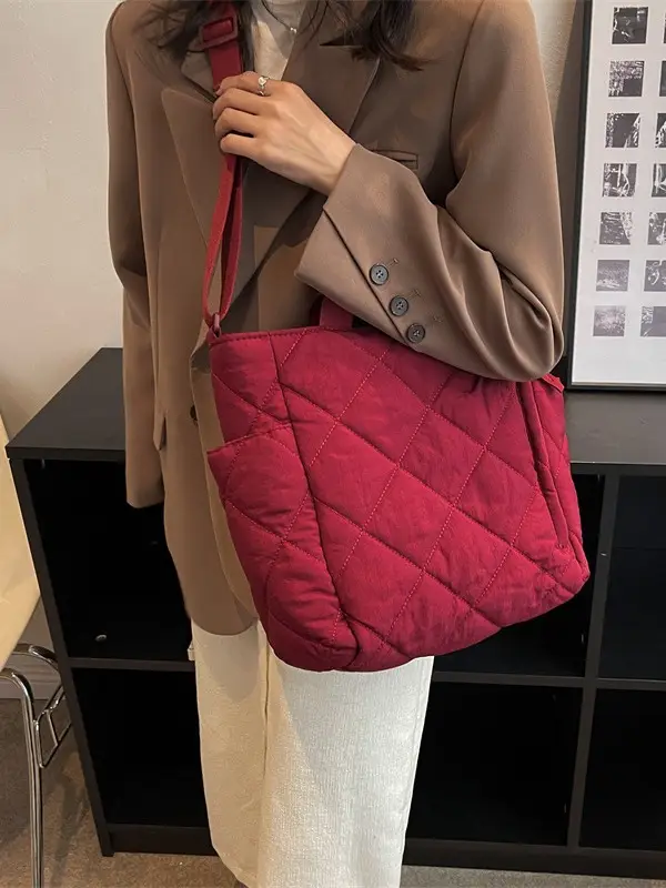 Women Quilted Shoulder Bag 2023 Black - Image 9