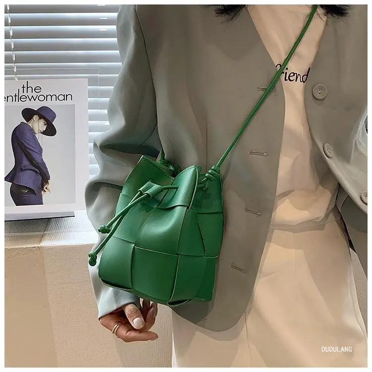 Green Drawstring Woven Mini Bag for Women — feature 15