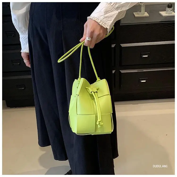 Green Drawstring Woven Mini Bag for Women — feature 6