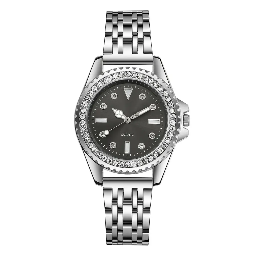 Women's Rhinestone Alloy Watch with Elegant Brown Dial — feature 8