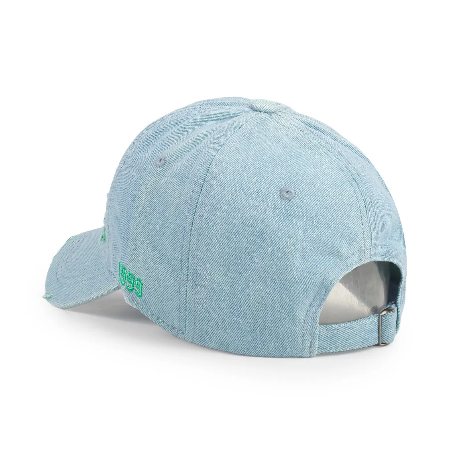 Women Denim Ripped Peaked Cap Light Blue 1998 - Image 8