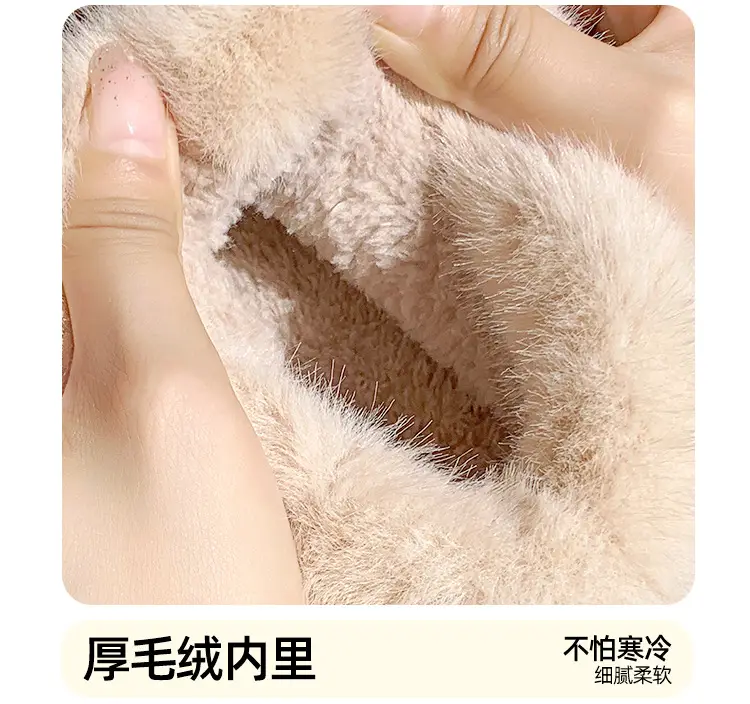 Bowknot Cotton Slippers for Women with Heel Cover, Autumn and Winter Fleece-Lined, Non-Slip, Thick-Soled Home Cotton Shoes, Warm and Suitable for Outdoor Wear — feature 11