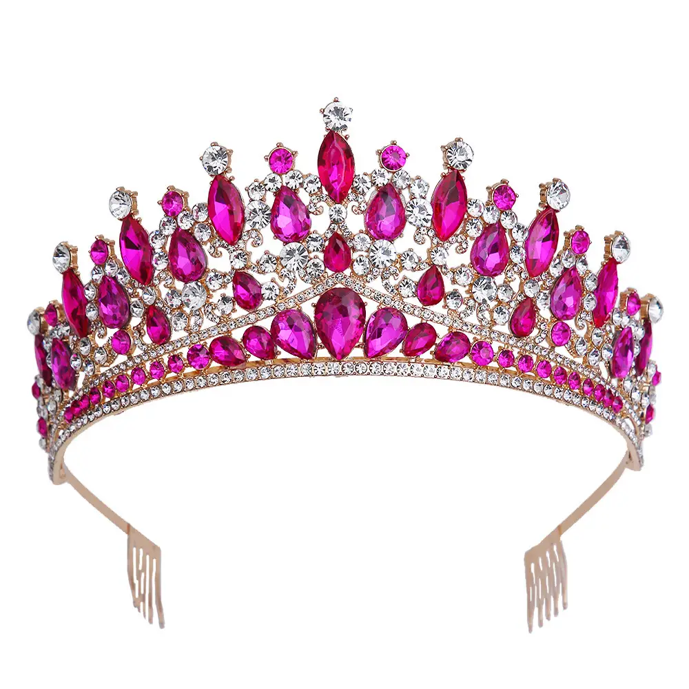 Crystal Blue Bridal Crown Hair Accessory for Women - Image 13