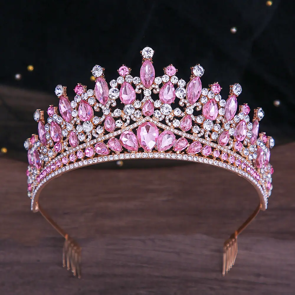 Crystal Blue Bridal Crown Hair Accessory for Women - Image 11