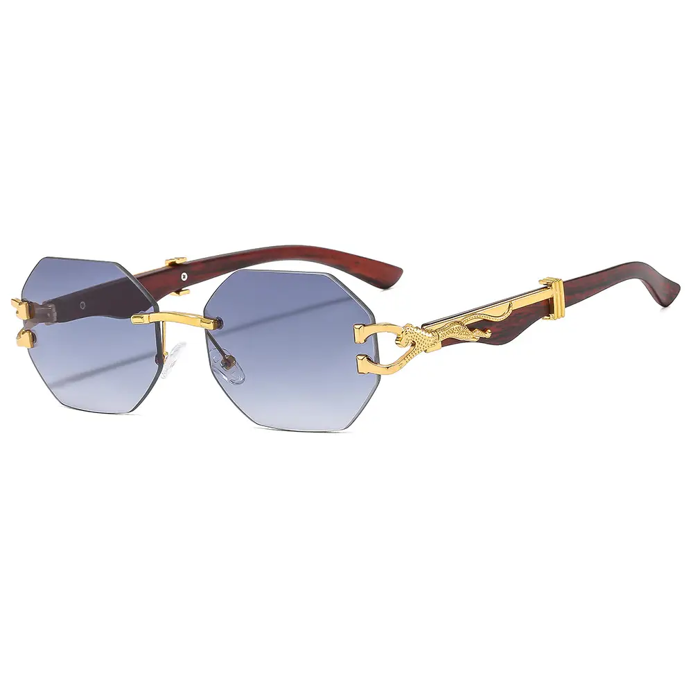 Trendy Square Sunglasses with Leopard Frame & Blue Gradient Lenses - Image 14