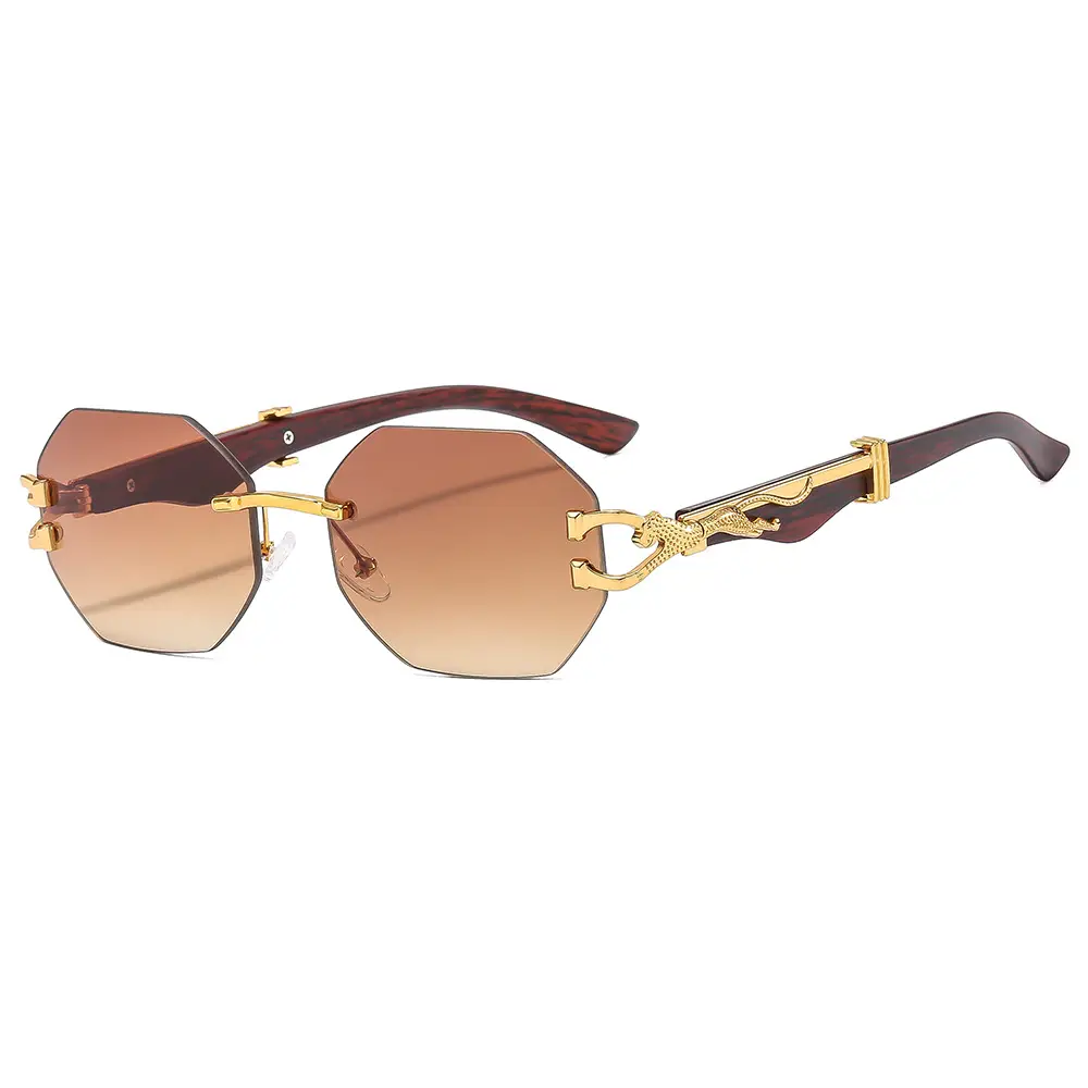 Trendy Square Sunglasses with Leopard Frame & Blue Gradient Lenses - Image 15