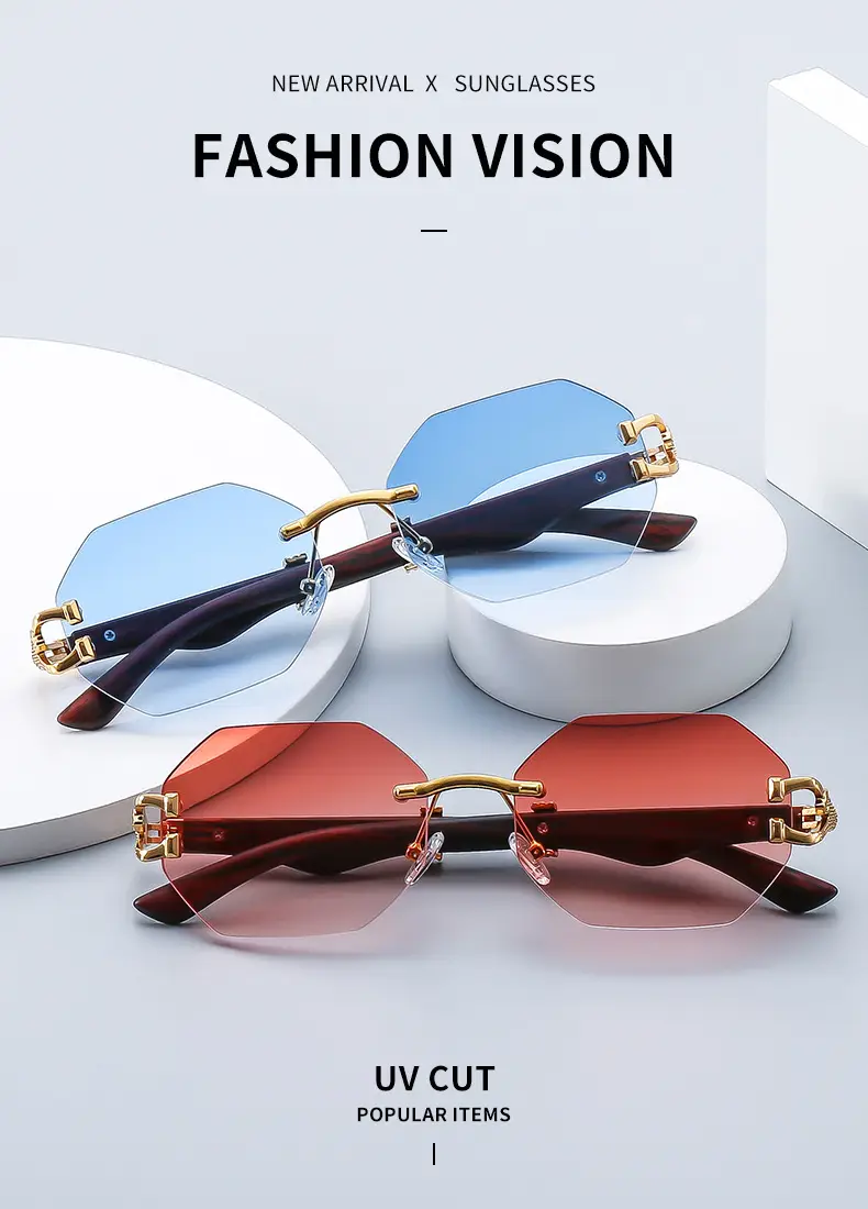 Trendy Square Sunglasses with Leopard Frame & Blue Gradient Lenses β feature 1