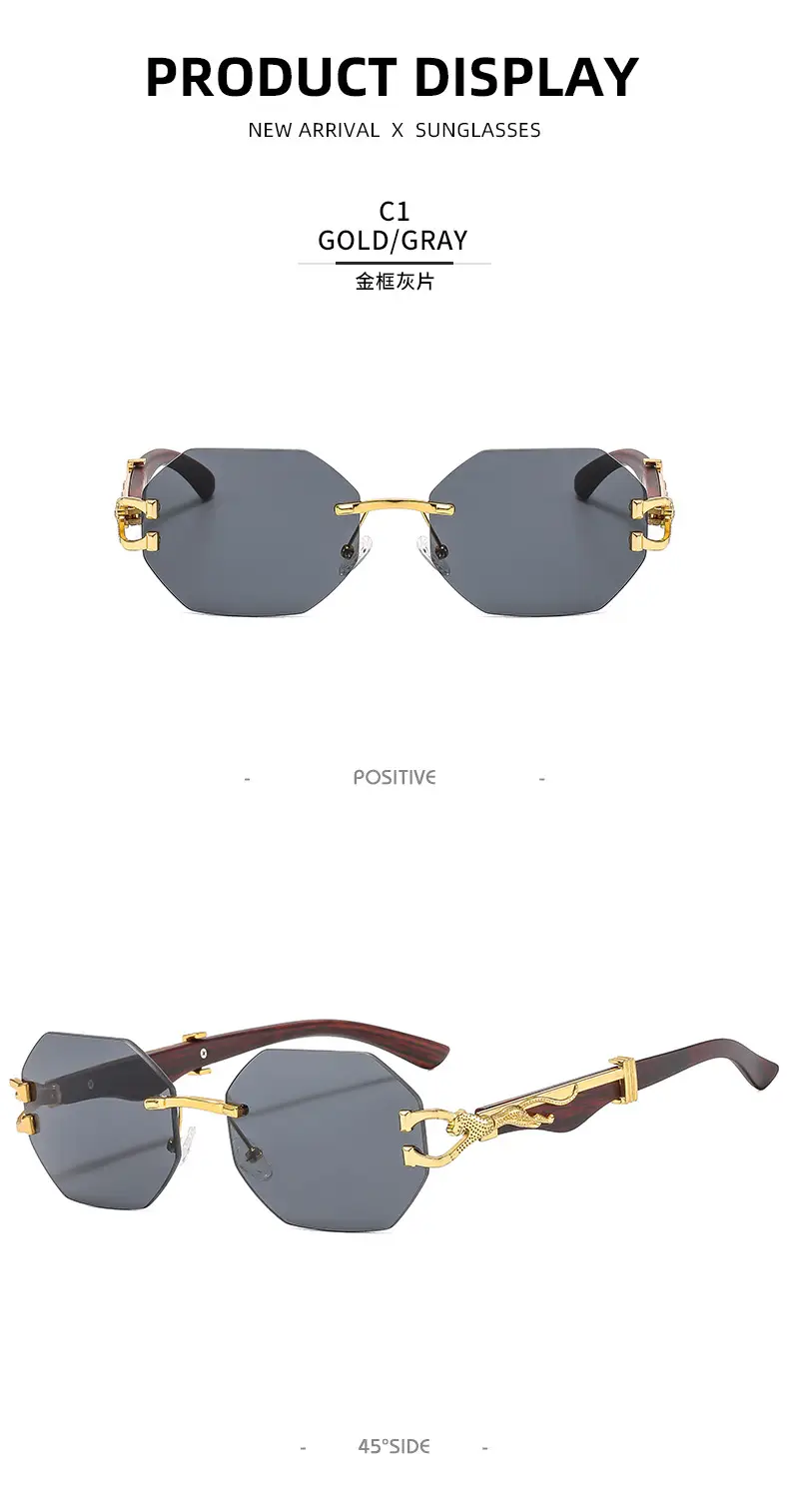 Trendy Square Sunglasses with Leopard Frame & Blue Gradient Lenses β feature 10