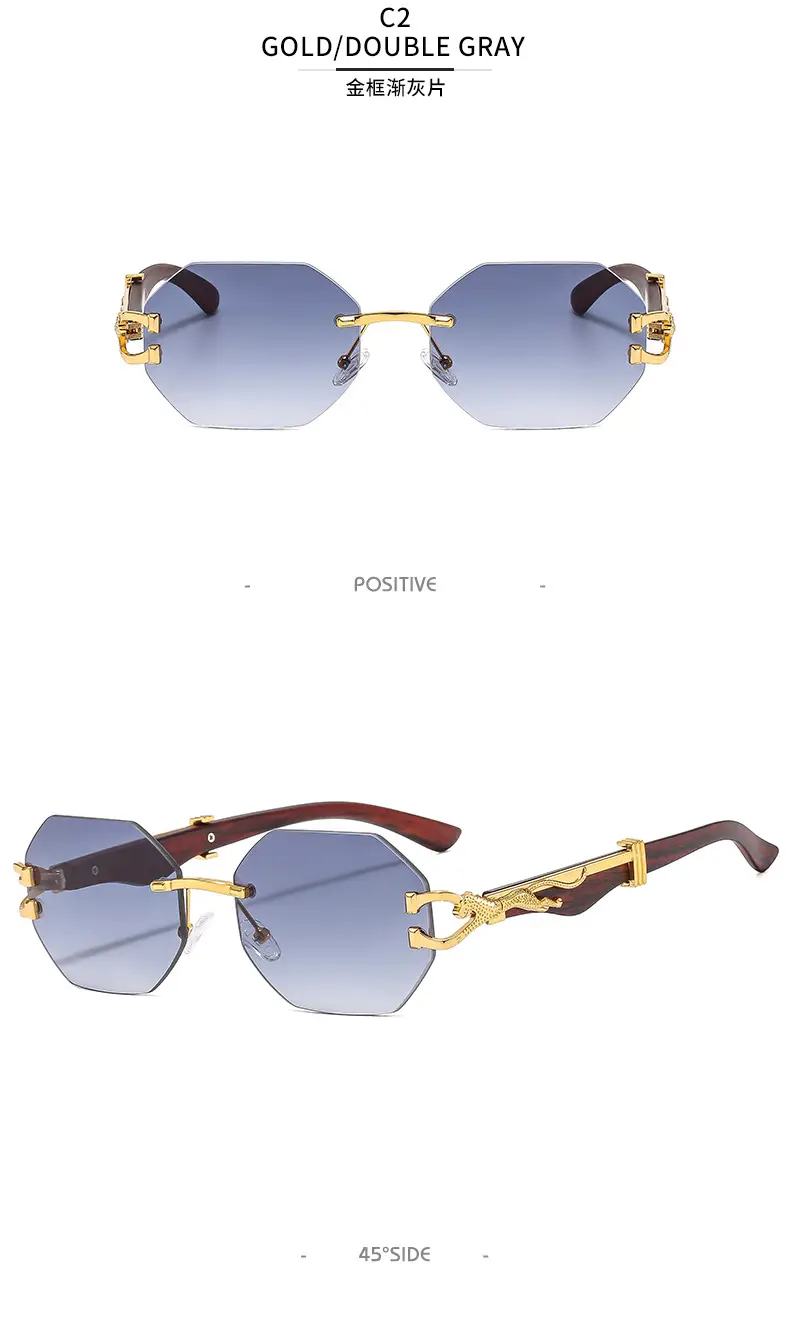 Trendy Square Sunglasses with Leopard Frame & Blue Gradient Lenses β feature 11