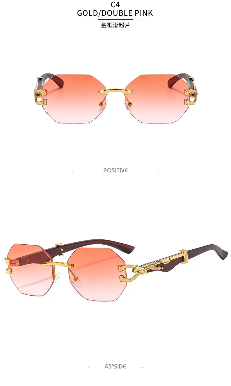 Trendy Square Sunglasses with Leopard Frame & Blue Gradient Lenses β feature 13