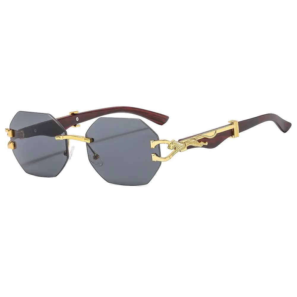 Trendy Square Sunglasses with Leopard Frame & Blue Gradient Lenses