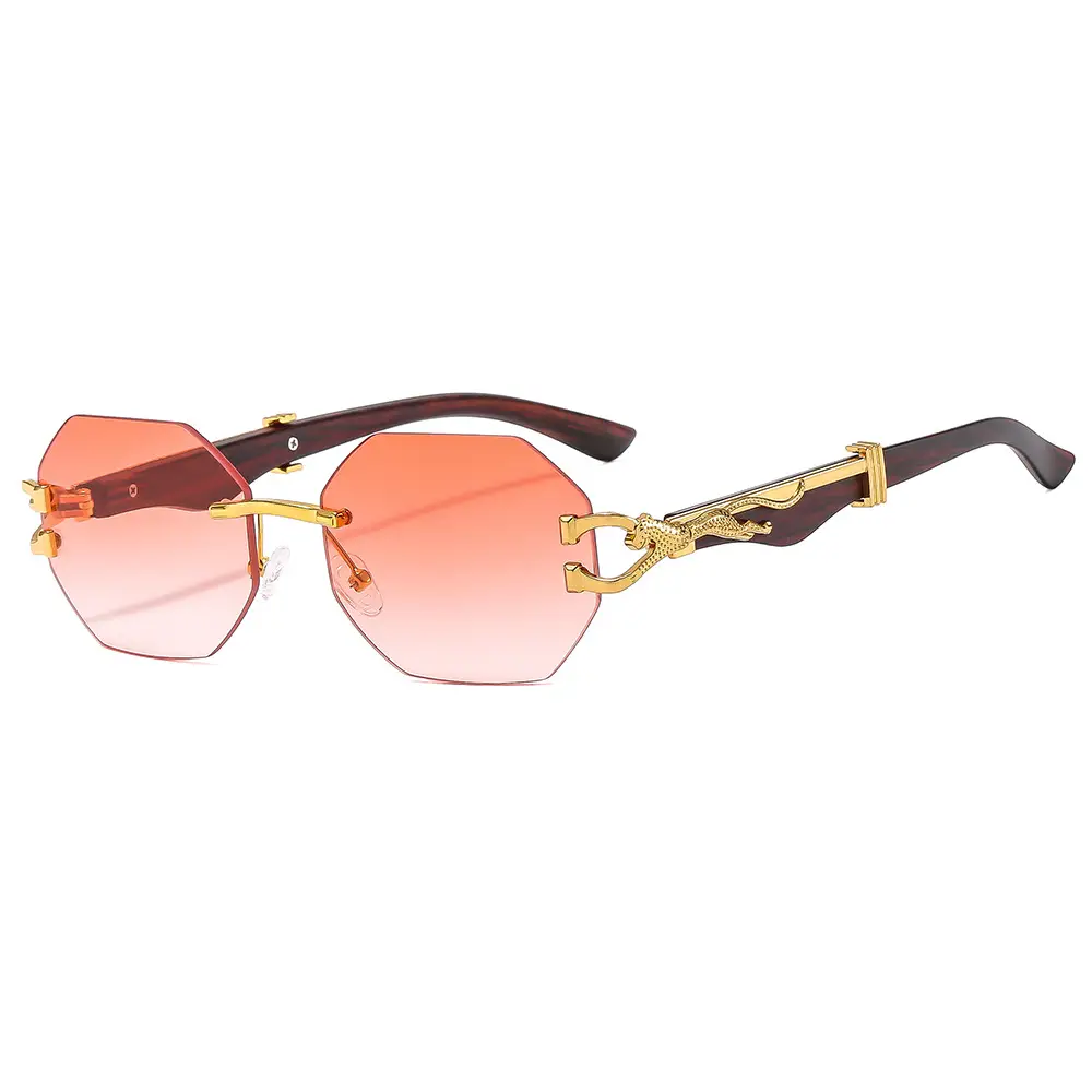 Trendy Square Sunglasses with Leopard Frame & Blue Gradient Lenses - Image 4