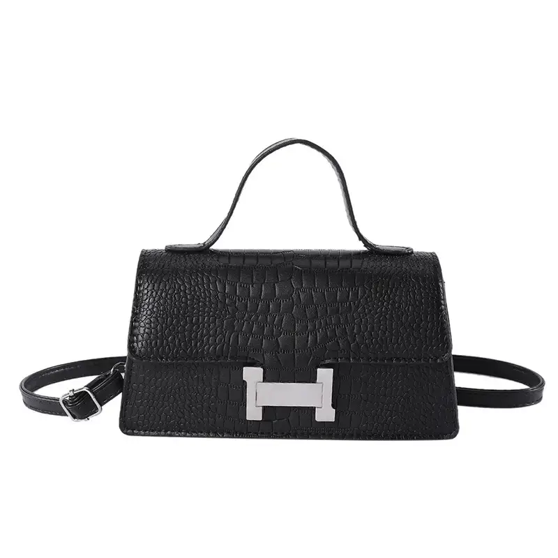 Orange Croc Leather Shoulder Bag for Women - Image 12