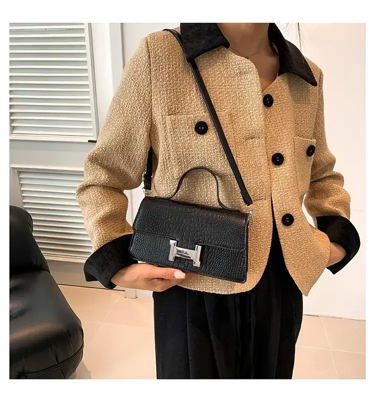 Orange Croc Leather Shoulder Bag for Women — feature 15