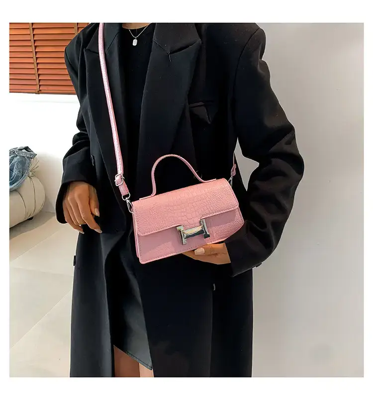 Orange Croc Leather Shoulder Bag for Women — feature 16