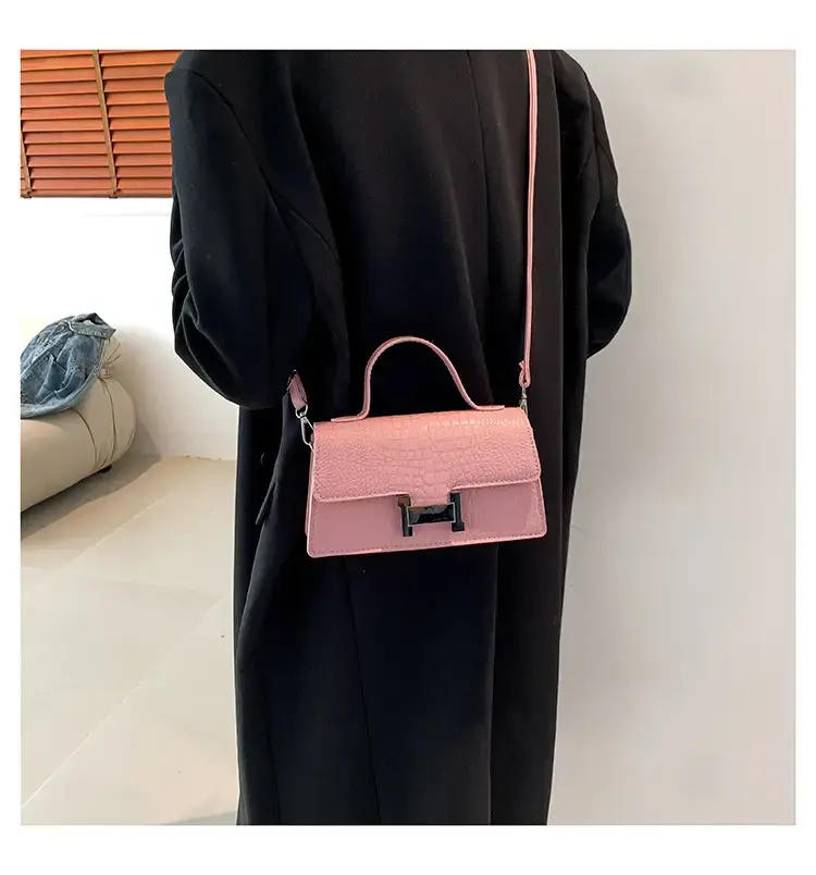 Orange Croc Leather Shoulder Bag for Women — feature 17