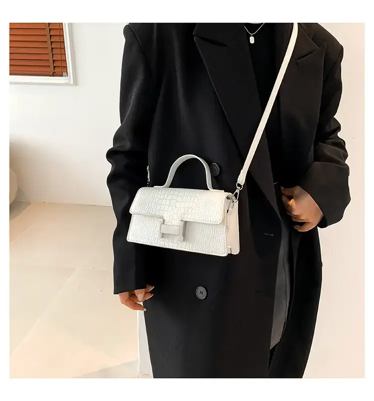 Orange Croc Leather Shoulder Bag for Women — feature 20