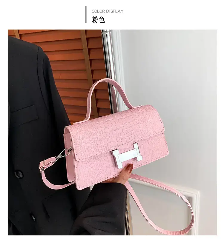 Orange Croc Leather Shoulder Bag for Women — feature 34