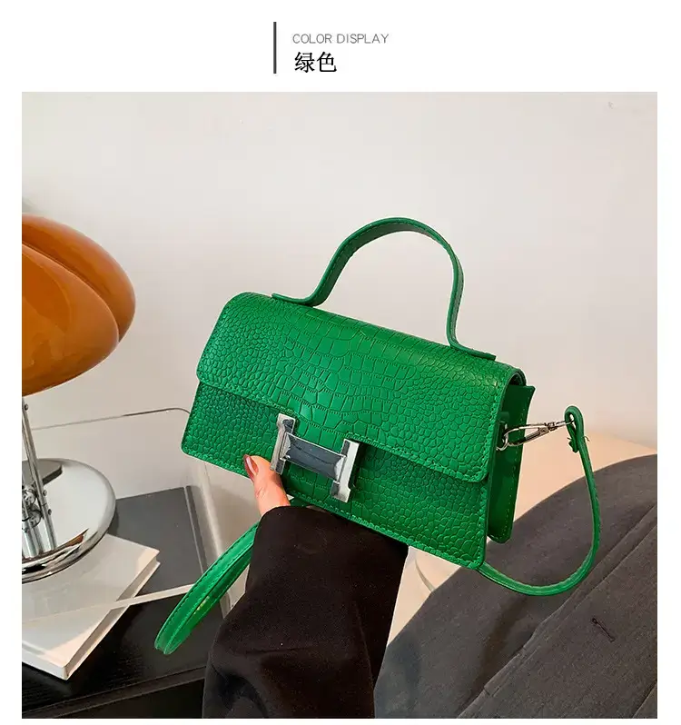 Orange Croc Leather Shoulder Bag for Women — feature 35