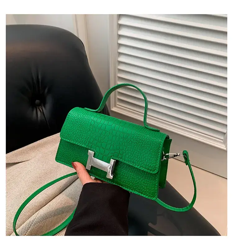 Orange Croc Leather Shoulder Bag for Women — feature 38