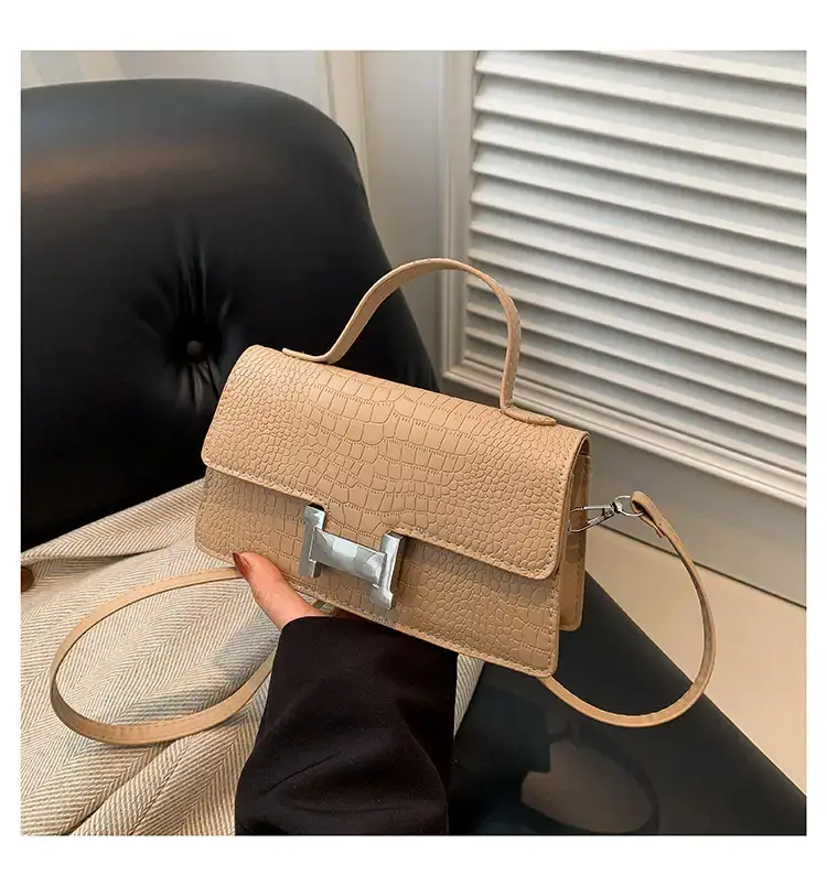 Orange Croc Leather Shoulder Bag for Women — feature 40
