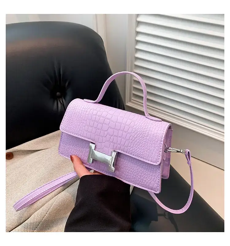 Orange Croc Leather Shoulder Bag for Women — feature 41