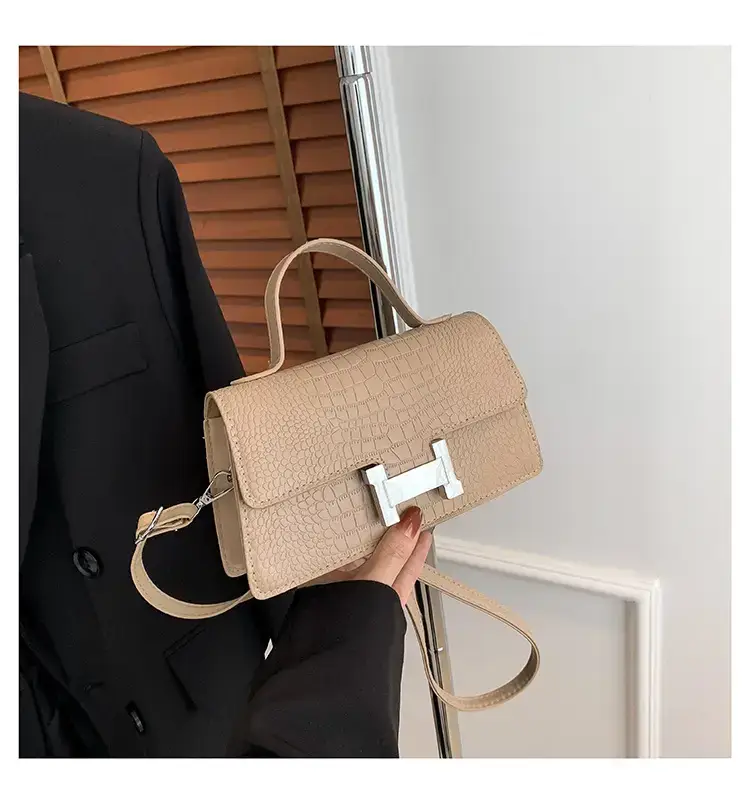 Orange Croc Leather Shoulder Bag for Women — feature 46