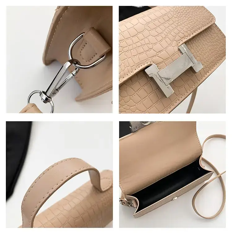 Orange Croc Leather Shoulder Bag for Women — feature 9