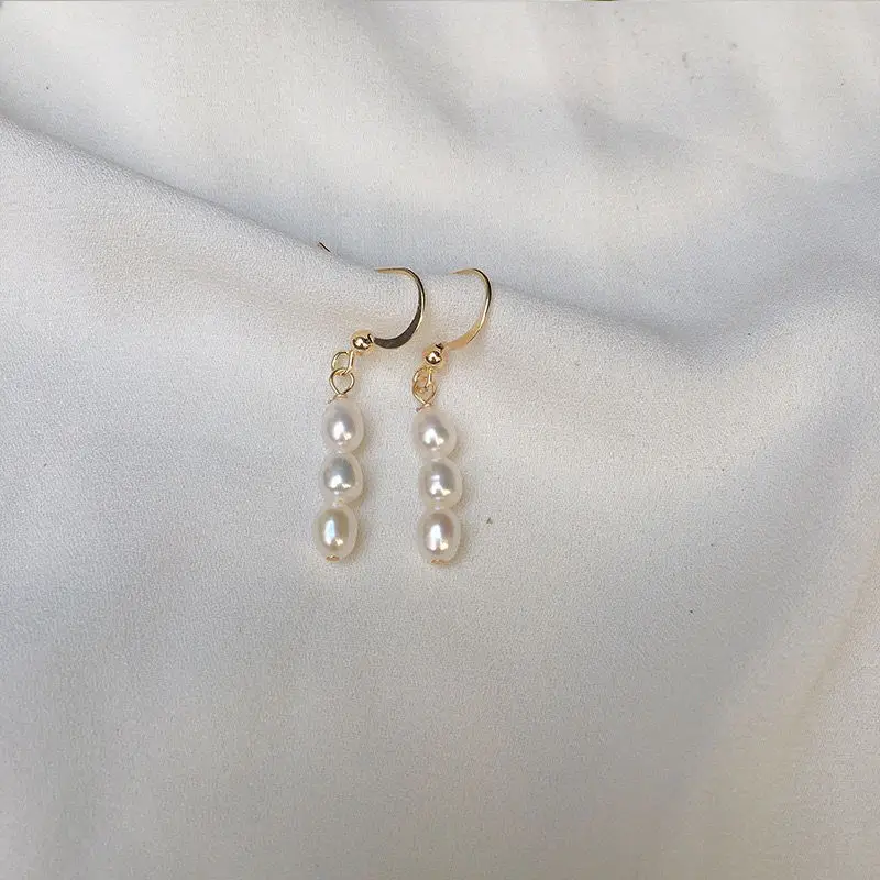 Gold Pearl Drop Earrings for Women - Image 8