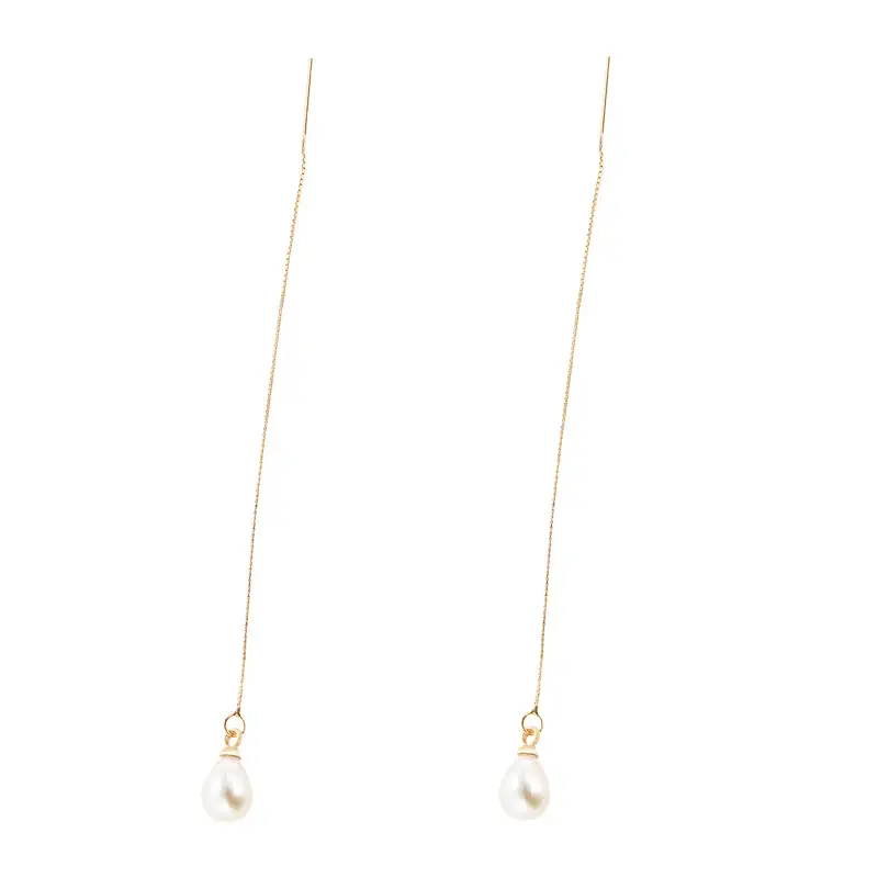 Gold Pearl Drop Earrings for Women - Image 10
